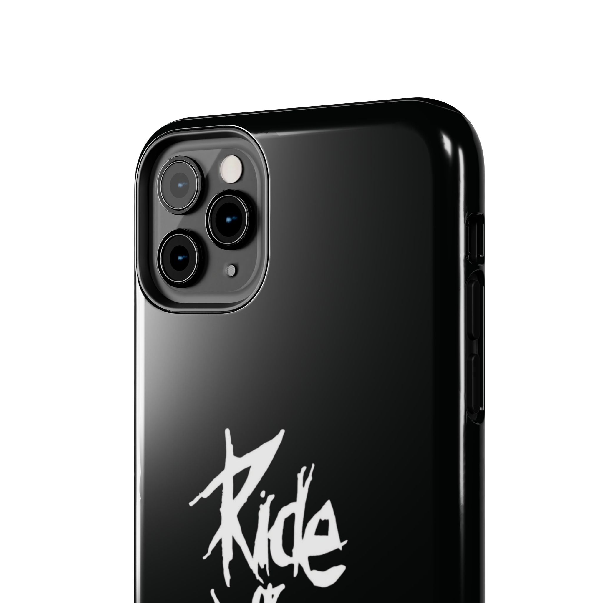 Ride or Die Skull Tough Phone Case | Edgy Script Biker Style Phone Case