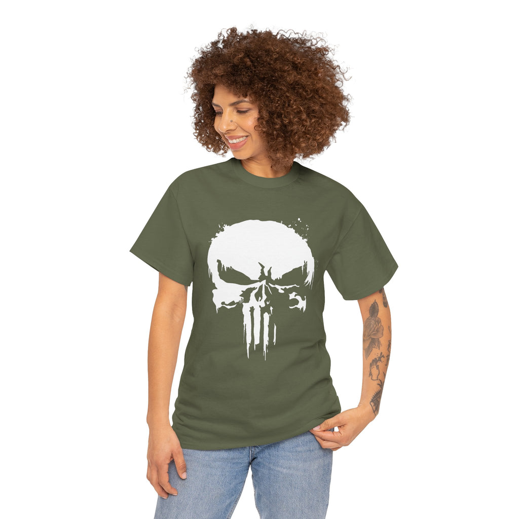 Unisex Punisher Inspired T-Shirt With Distressed Skull Custom Graphic (3 Colors)