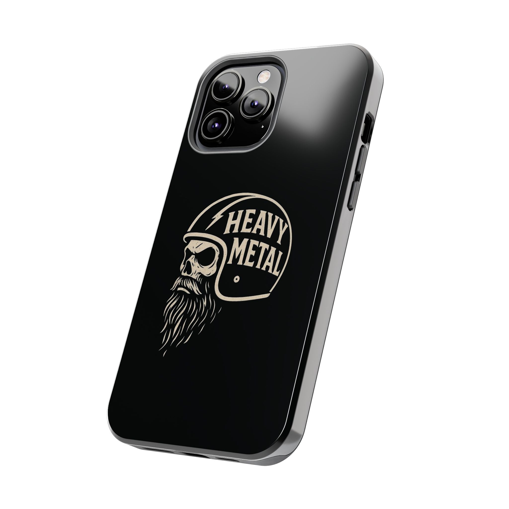 Heavy Metal Skull Tough Phone Case | Biker Helmet Skull Graphic Phone Case