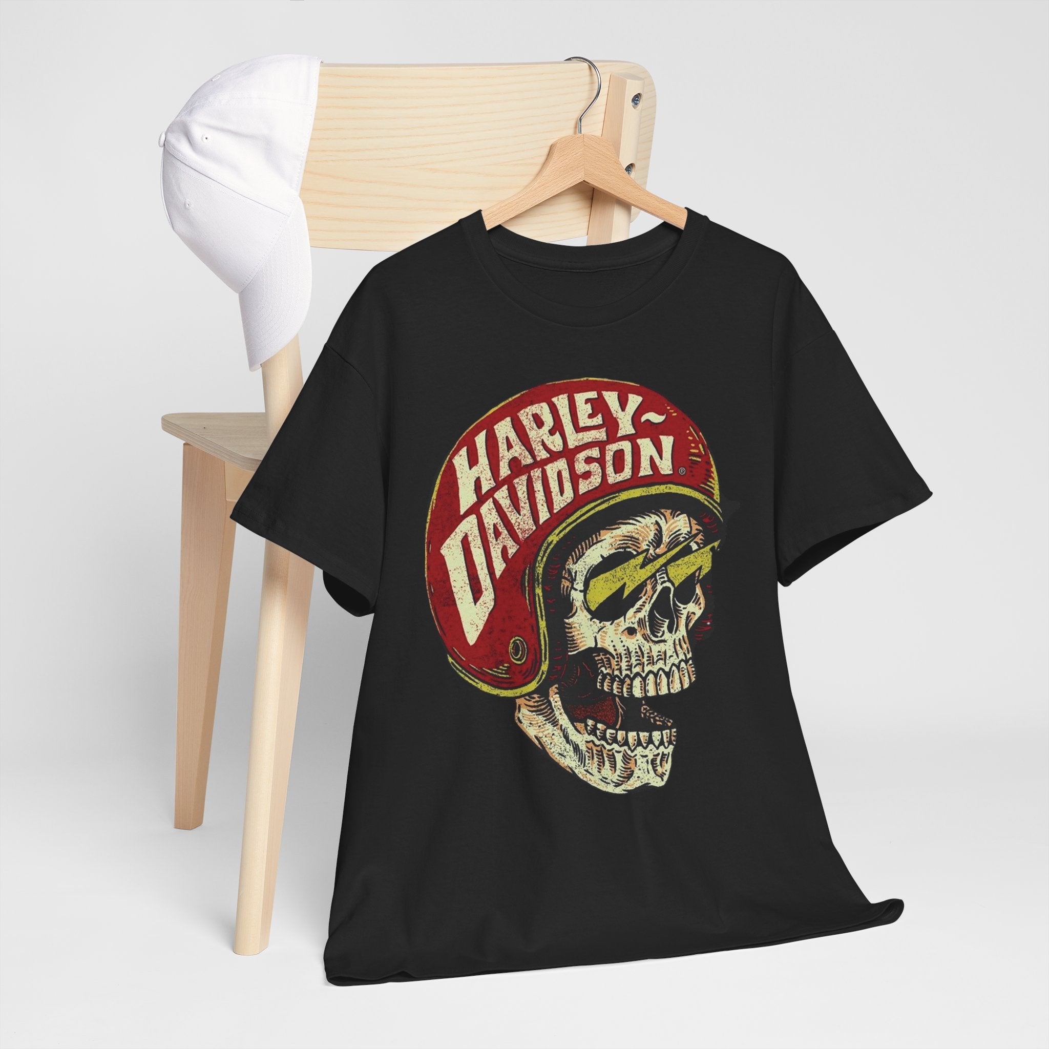Unisex Harley Davidson Skull T-Shirt With Vintage Biker Style Streetwear (5 Colors)