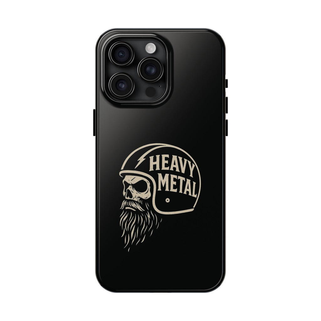 Heavy Metal Skull Tough Phone Case | Biker Helmet Skull Graphic Phone Case
