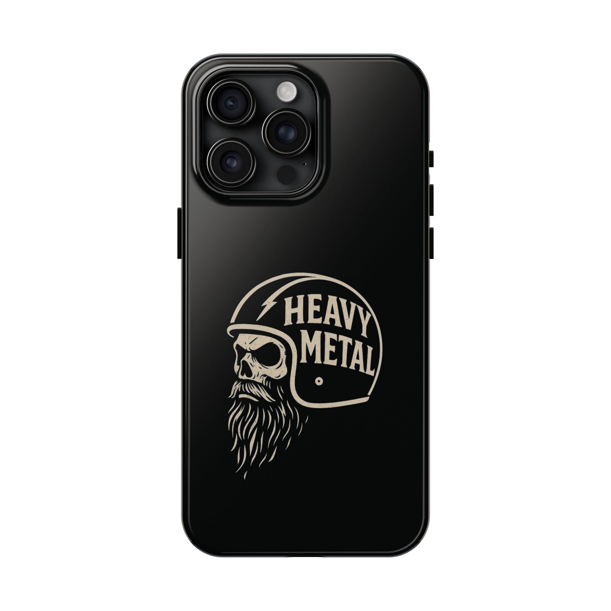 Heavy Metal Skull Tough Phone Case | Biker Helmet Skull Graphic Phone Case
