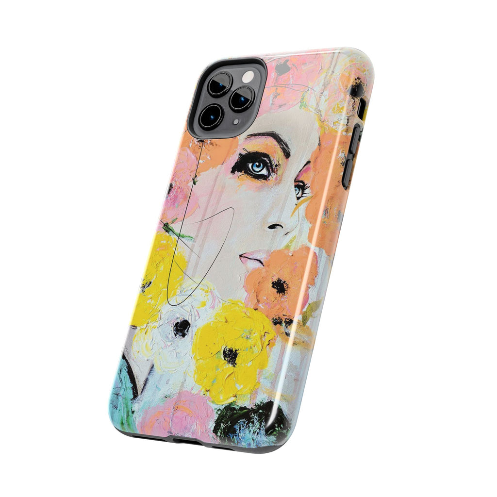 Vogue Inspired Floral Portrait Tough Phone Case | Feminine Fashion Art Phone Case