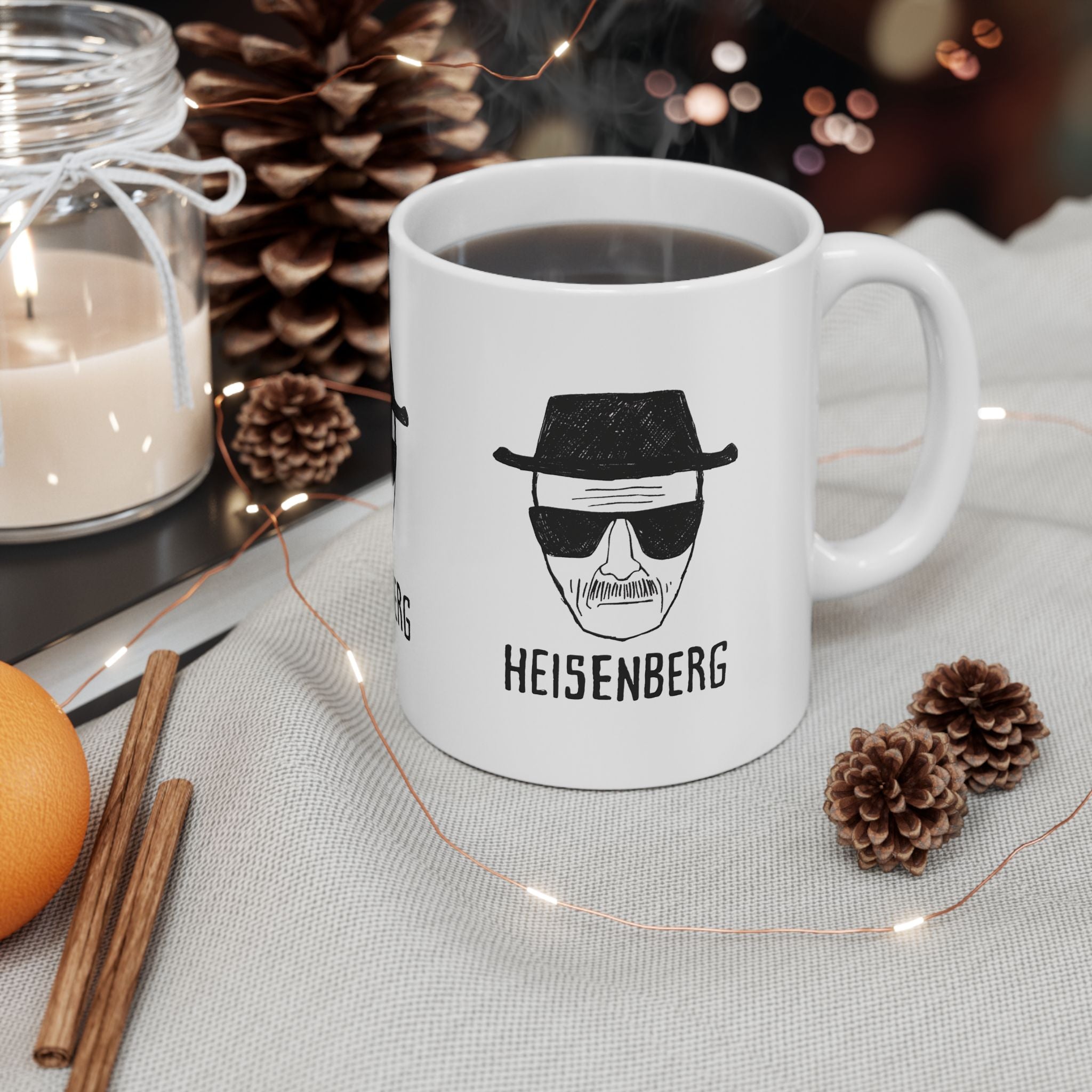 Breaking Bad Heisenberg 11oz Mug  Inspired Coffee Cup With Walter White Drawing