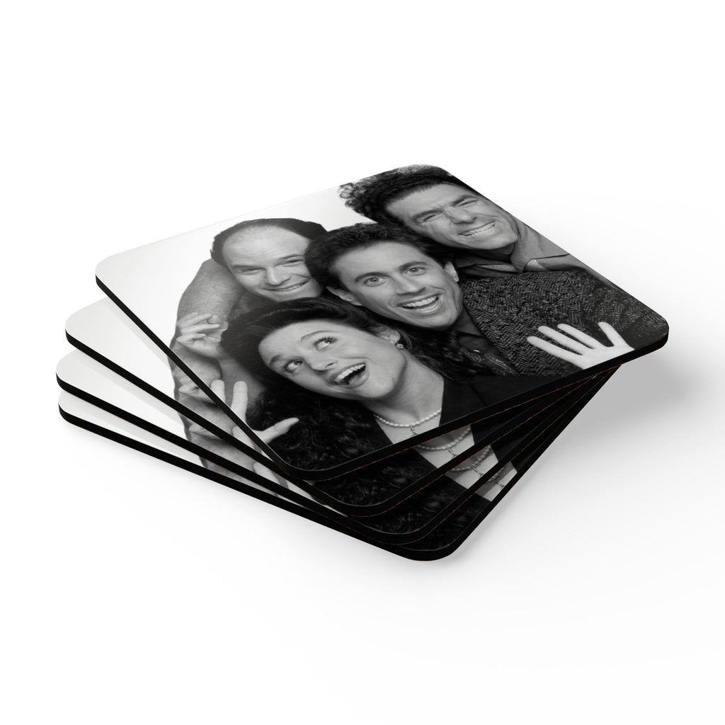 Seinfeld TV Show Corkback Coaster Set | Classic Sitcom Tribute (4 Pieces)