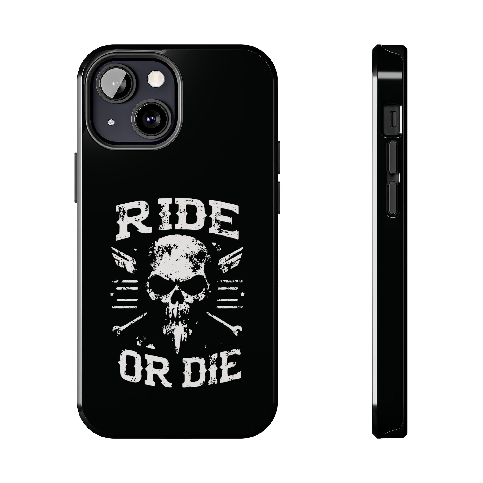 Ride or Die Skull Tough Phone Case | Biker Skull Graphic Phone Case