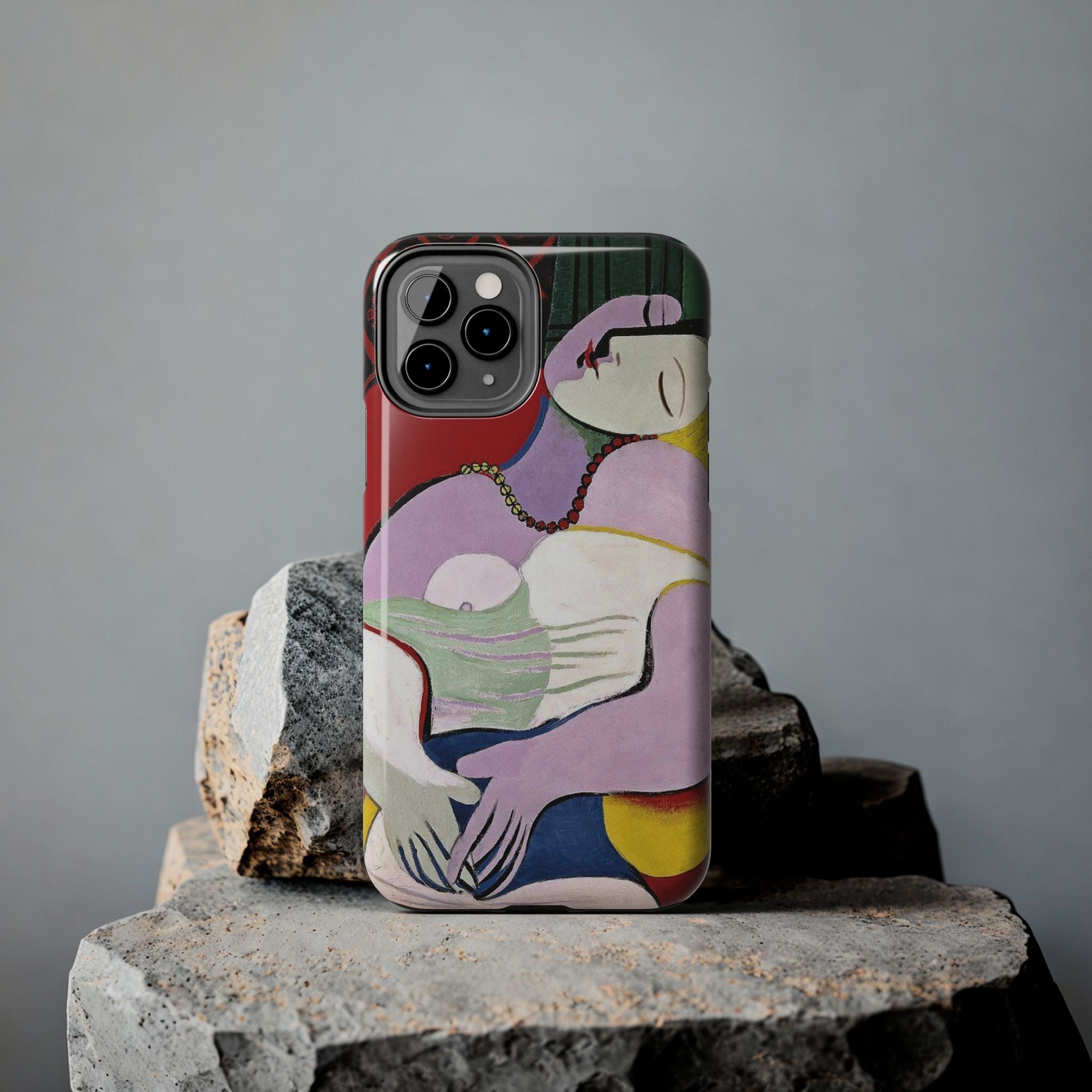 Picasso-Inspired Abstract Woman Tough Phone Case | Cubist Sleeping Woman Art Phone Case
