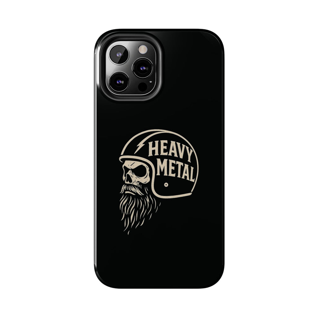 Heavy Metal Skull Tough Phone Case | Biker Helmet Skull Graphic Phone Case