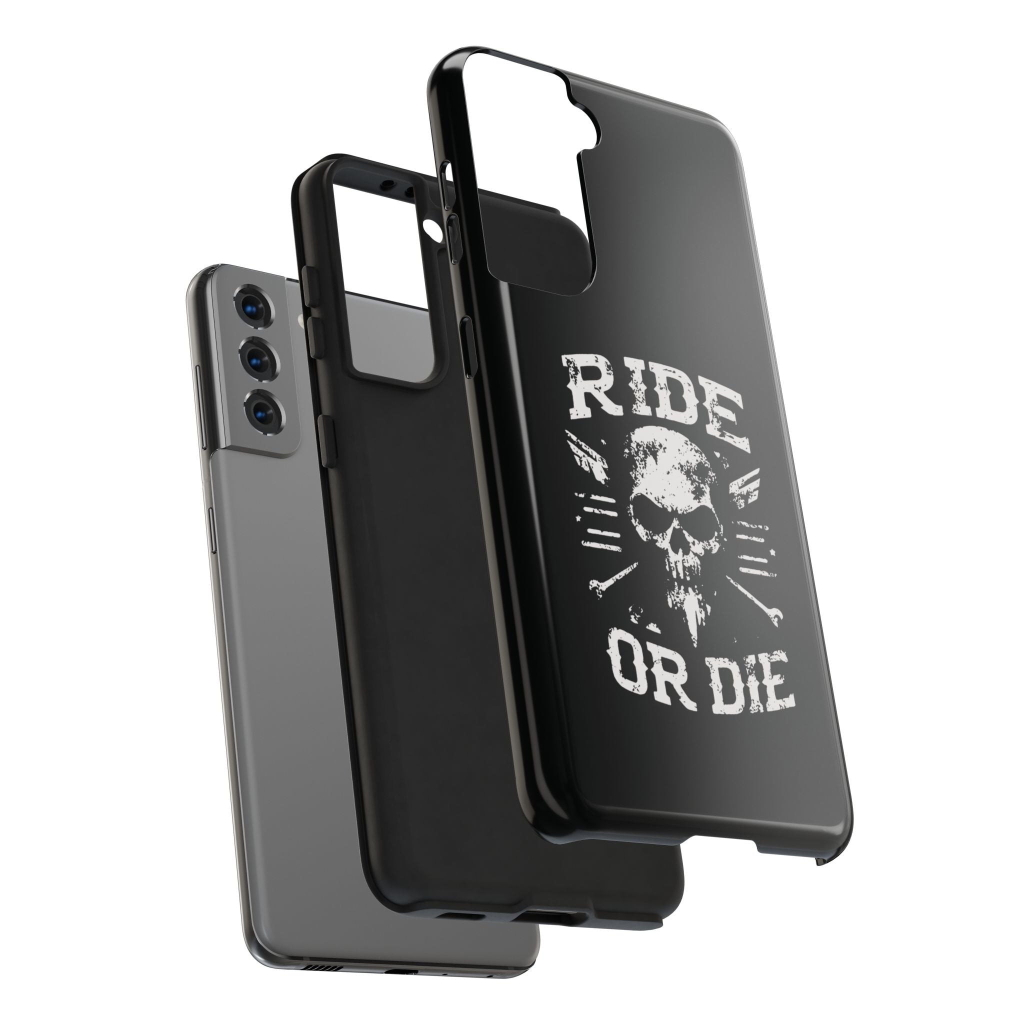 Ride or Die Skull Tough Phone Case | Biker Skull Graphic Phone Case