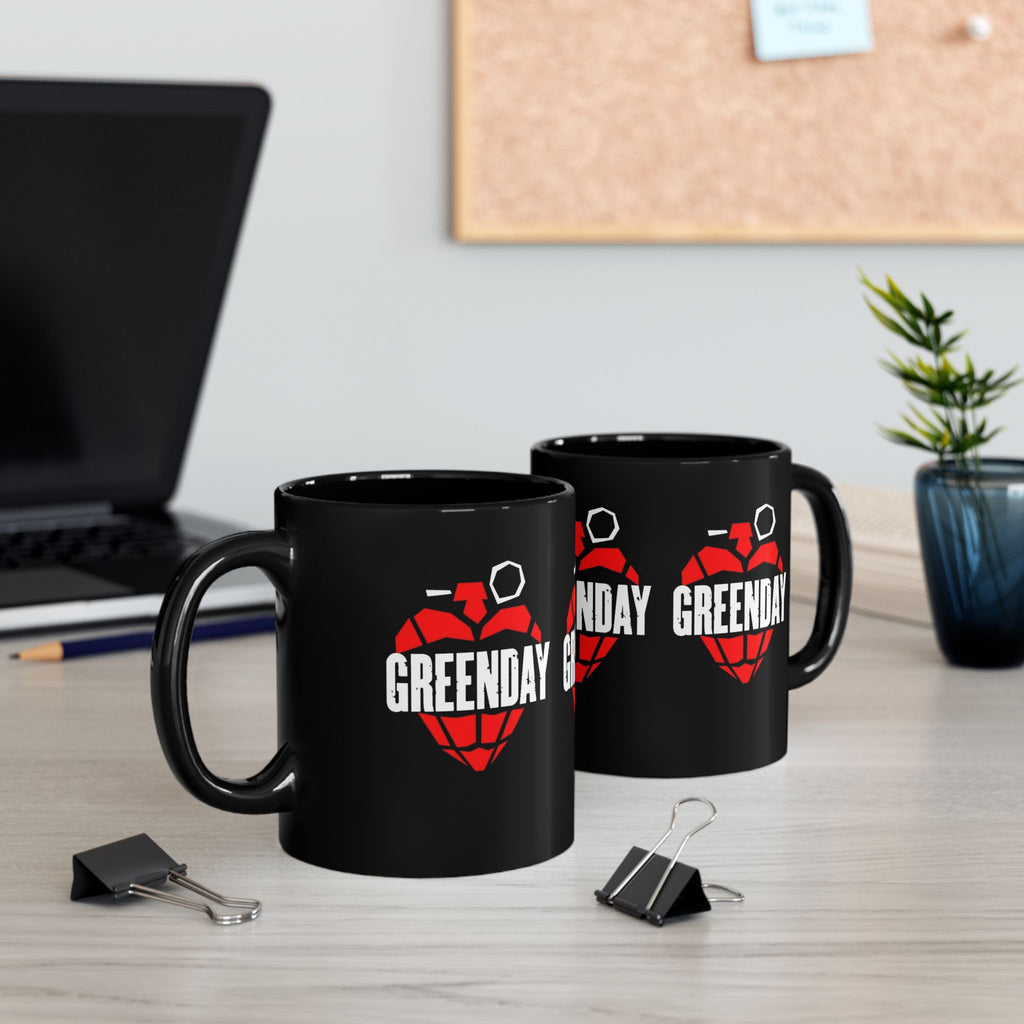 Green Day 11oz Ceramic Coffee Black Mug | Punk Rock Coffee Cup