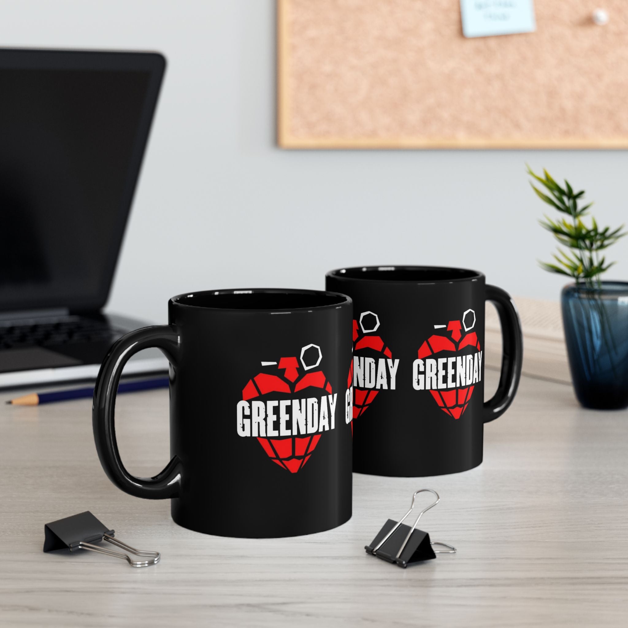 Green Day 11oz Ceramic Coffee Black Mug | Punk Rock Coffee Cup