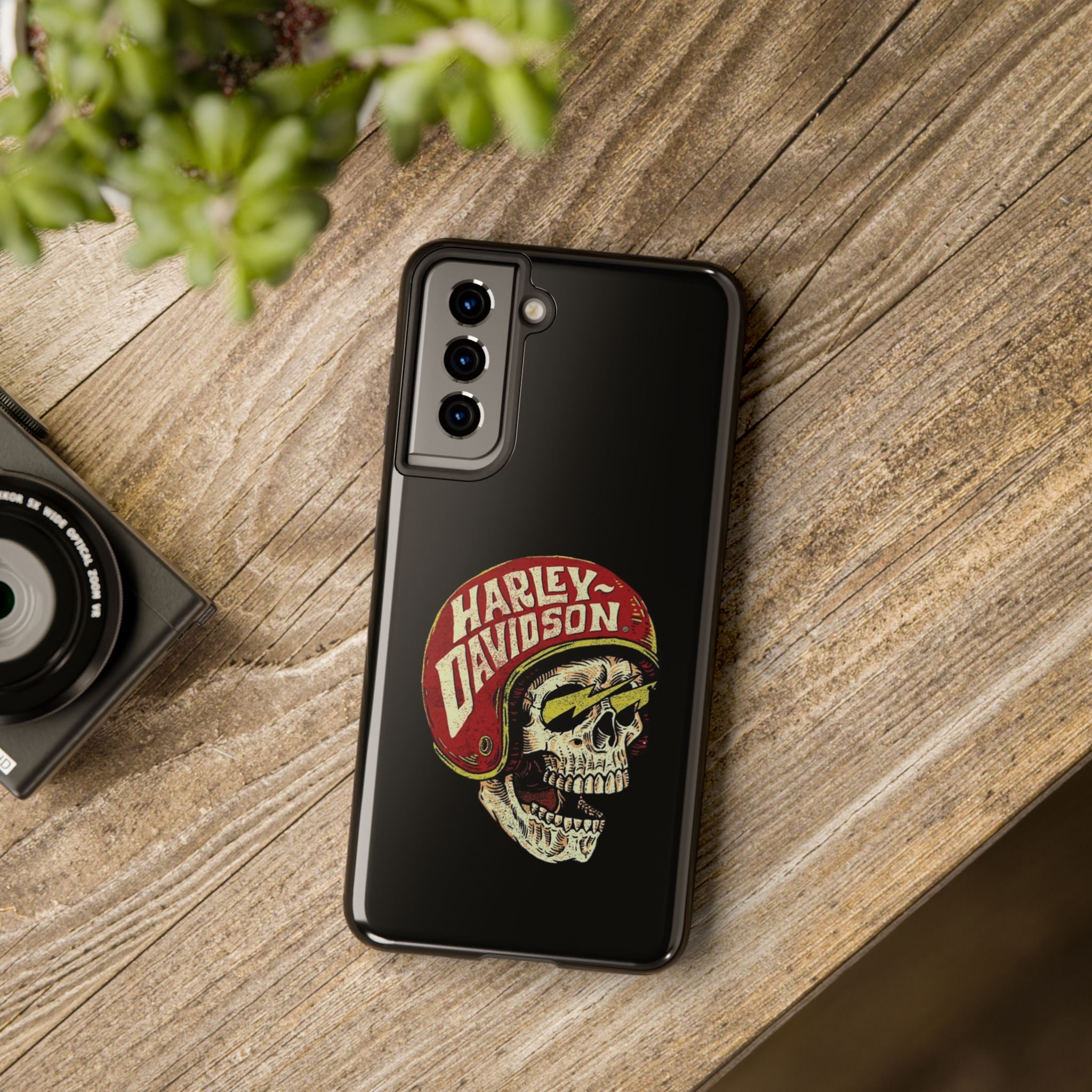 Skull Helmet Tough Phone Case | Vintage Motorcycle Biker Phone Case