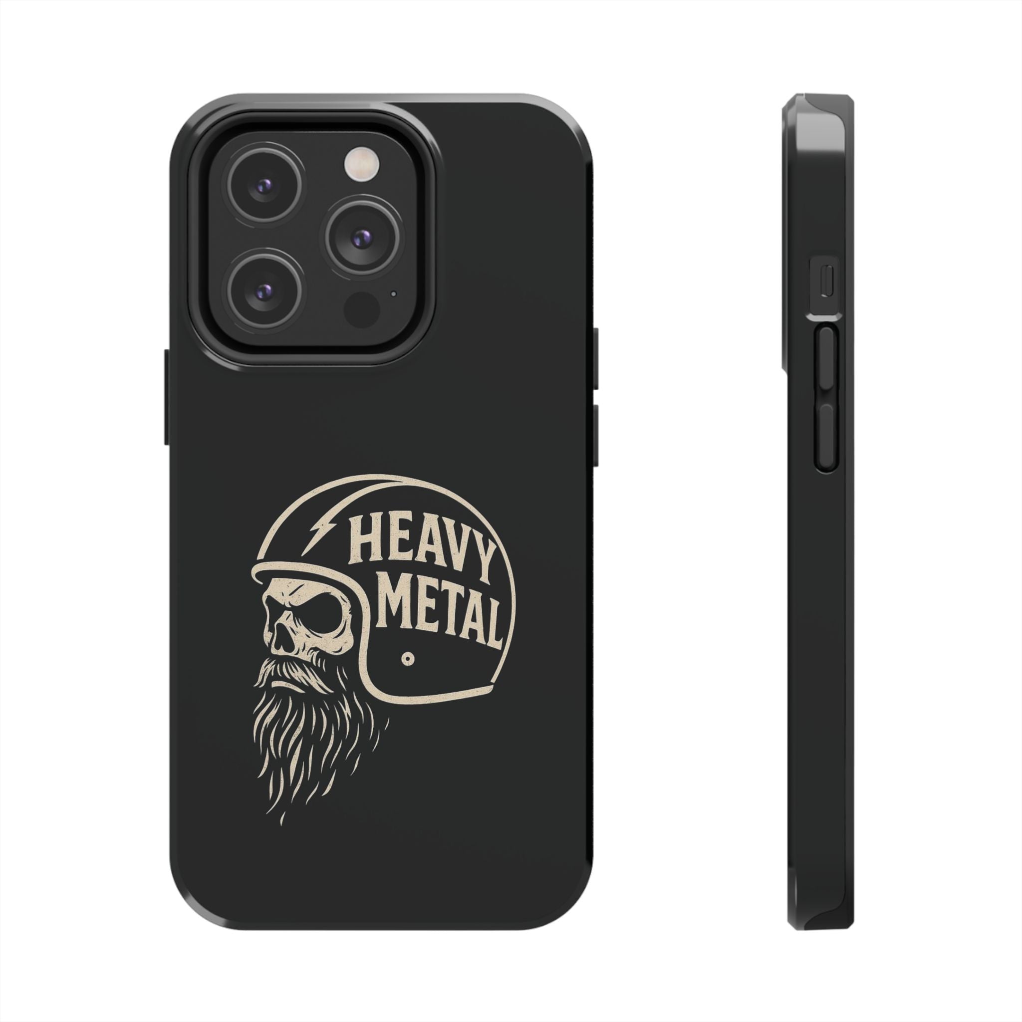 Heavy Metal Skull Tough Phone Case | Biker Helmet Skull Graphic Phone Case