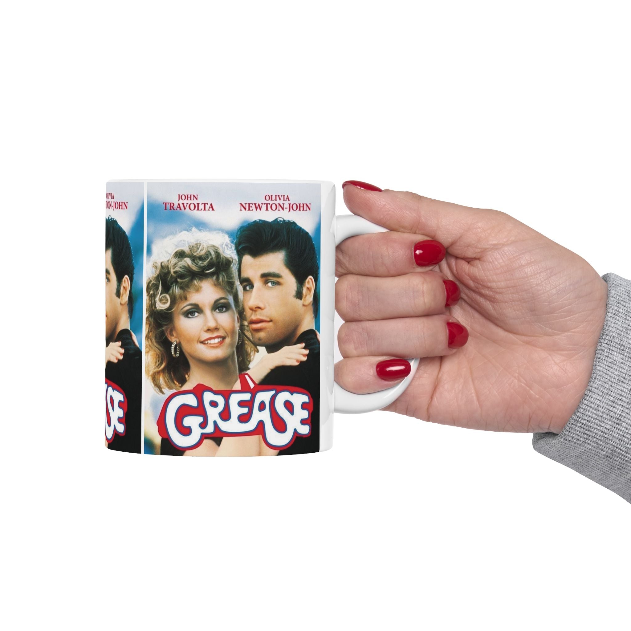Grease Movie Retro Musical Film Inspired 11oz White Coffee Cup | Danny & Sandy Vintage Mug