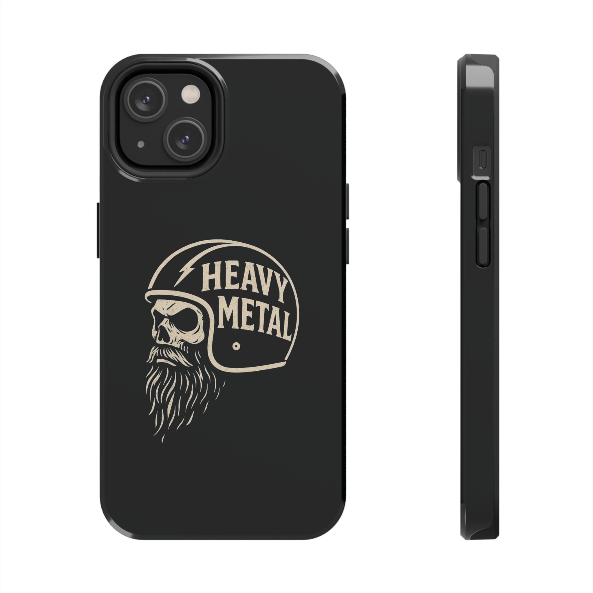 Heavy Metal Skull Tough Phone Case | Biker Helmet Skull Graphic Phone Case