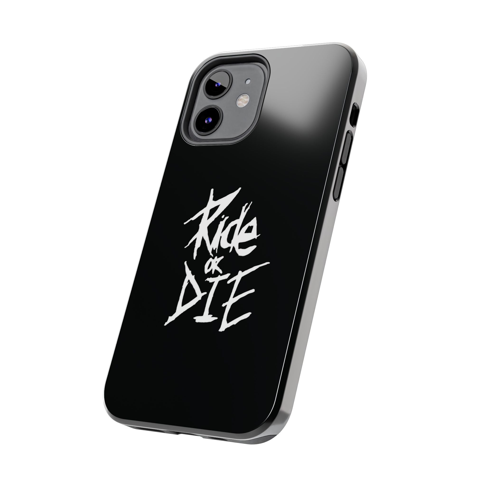 Ride or Die Skull Tough Phone Case | Edgy Script Biker Style Phone Case