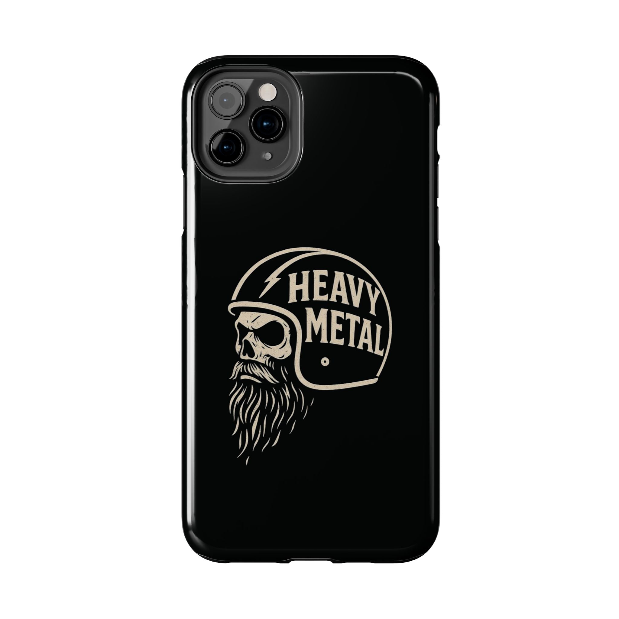 Heavy Metal Skull Tough Phone Case | Biker Helmet Skull Graphic Phone Case