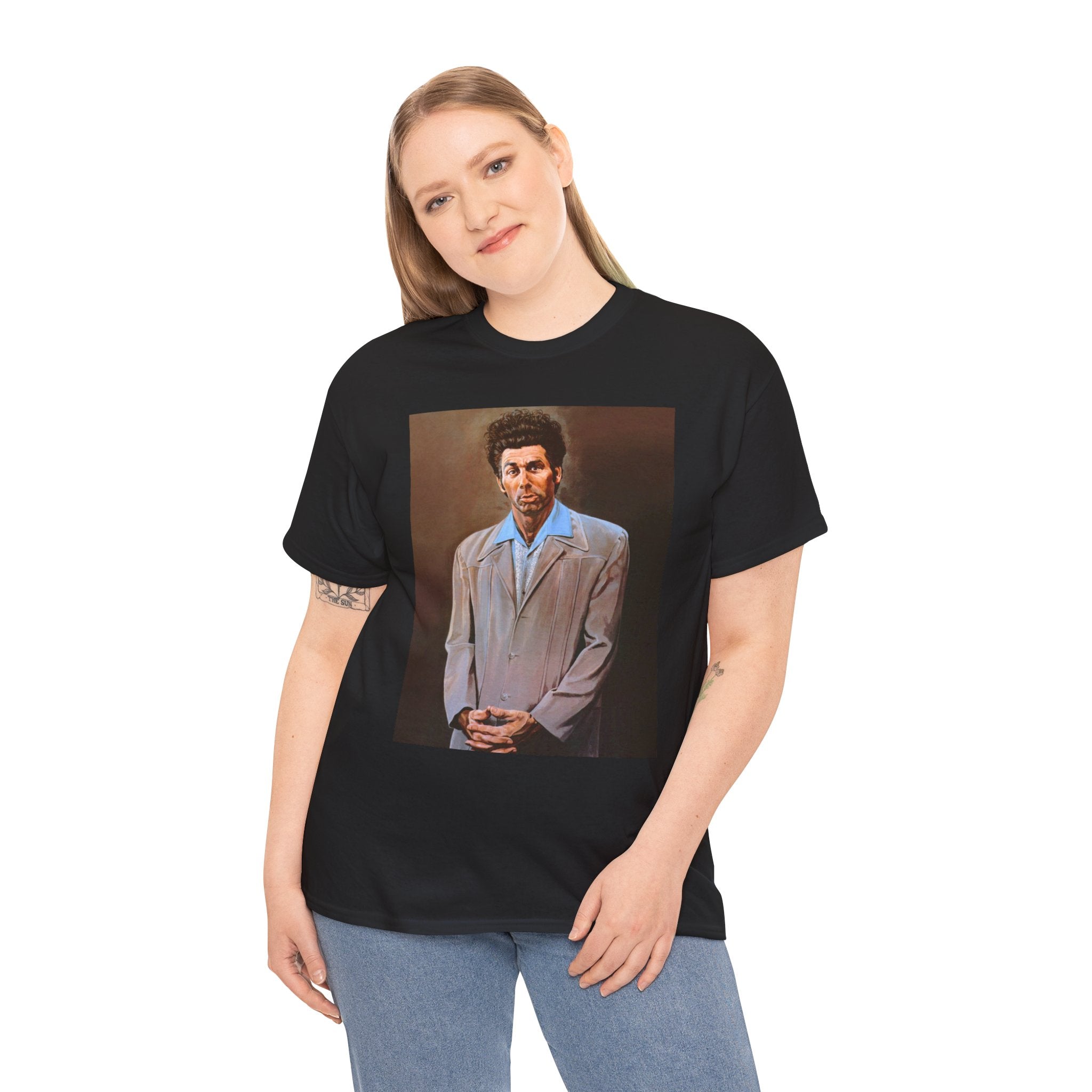 Seinfeld Cosmo Kramer the beloved character T-Shirt with his pained protrait artwork (2 Colors)