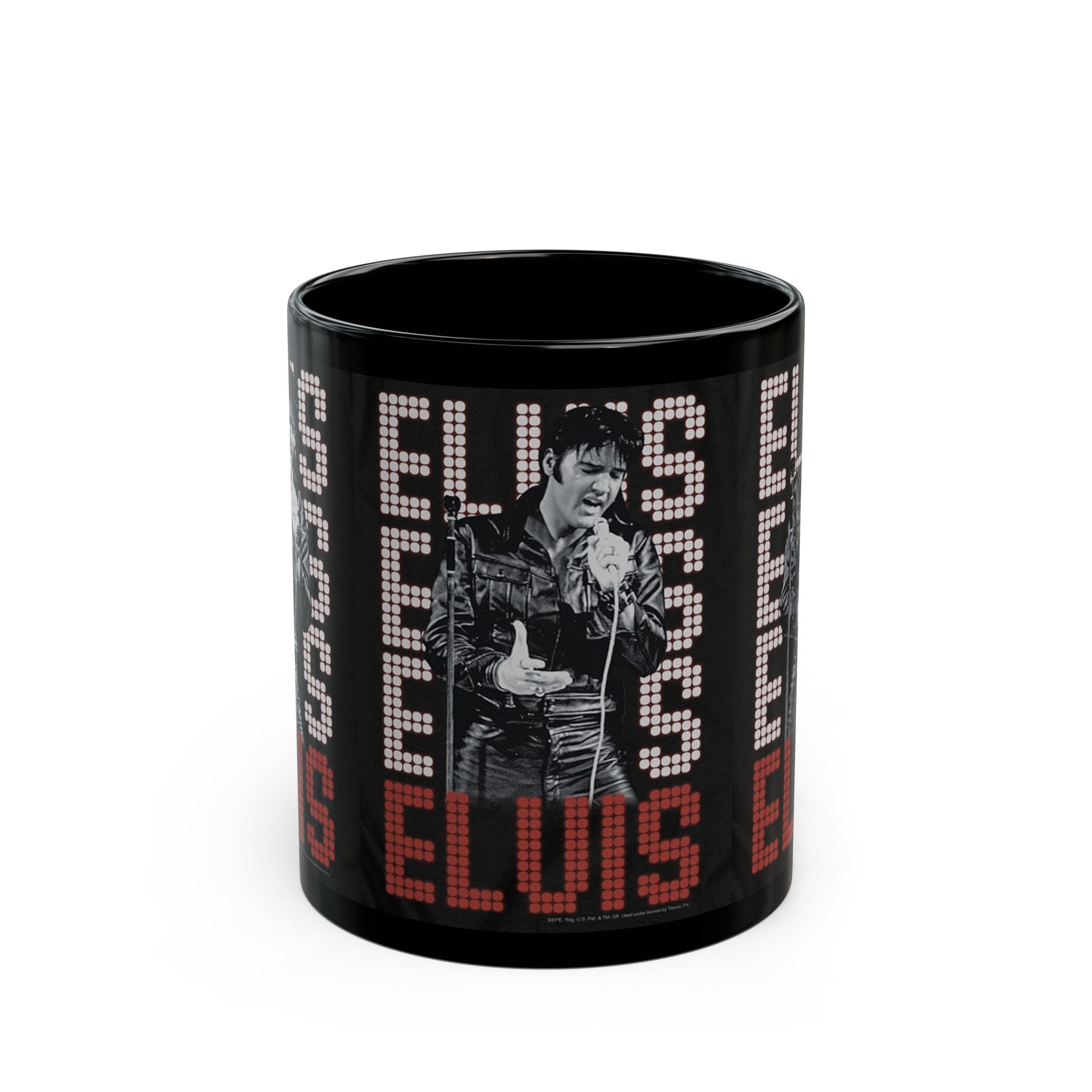 Elvis Presley King of Rock and Roll 11oz Mug | Black Ceramic Coffee Mug