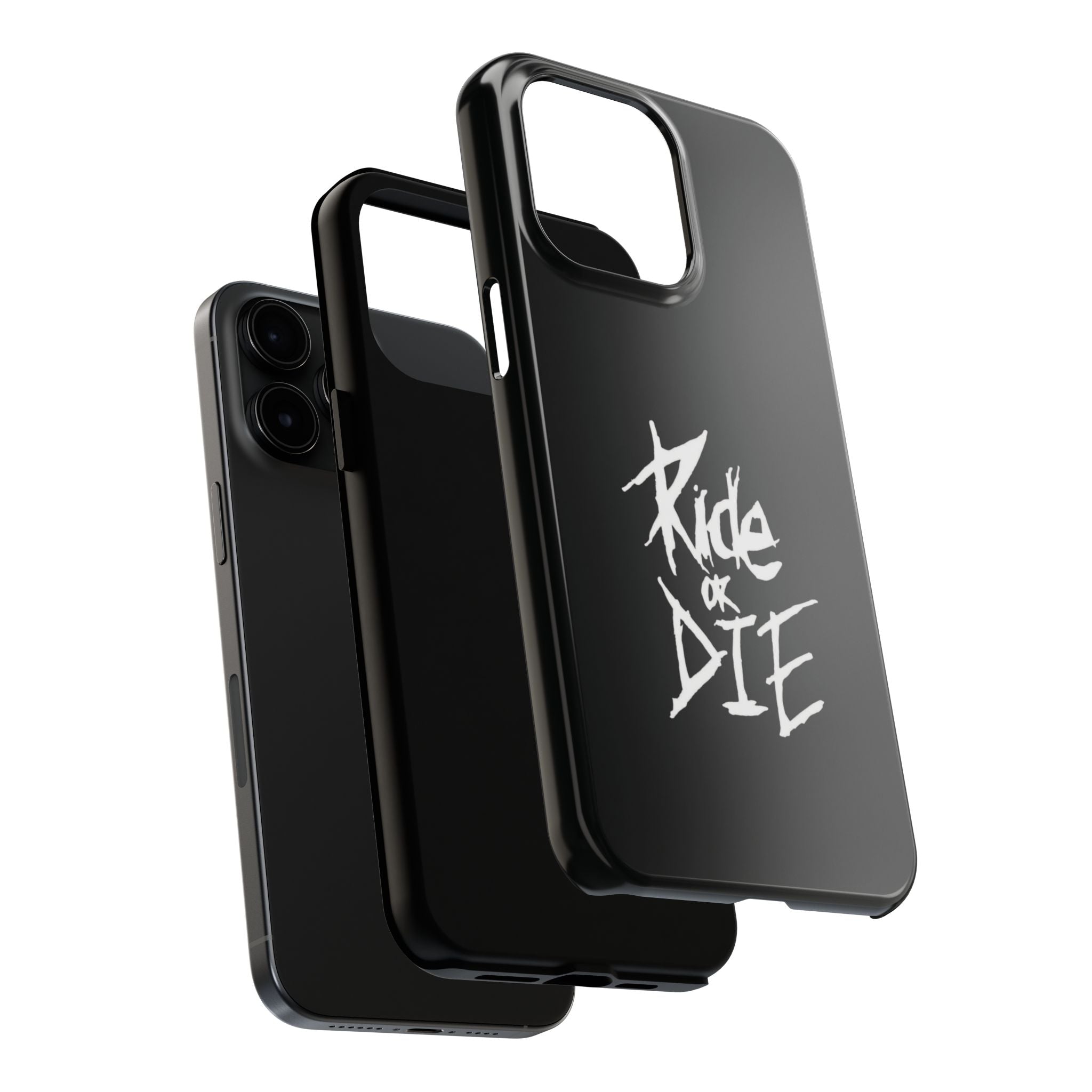 Ride or Die Skull Tough Phone Case | Edgy Script Biker Style Phone Case
