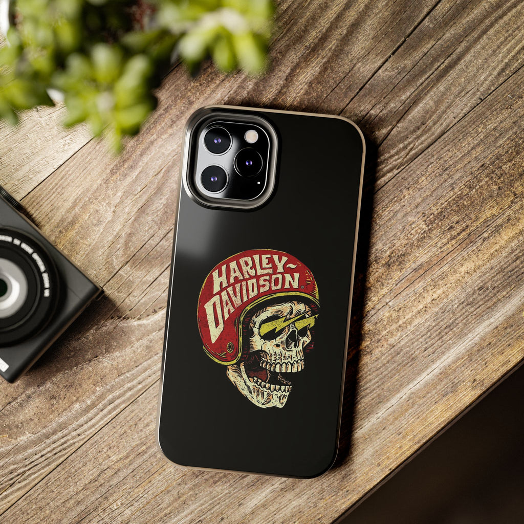 Skull Helmet Tough Phone Case | Vintage Motorcycle Biker Phone Case