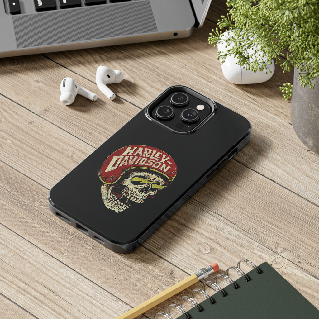 Skull Helmet Tough Phone Case | Vintage Motorcycle Biker Phone Case