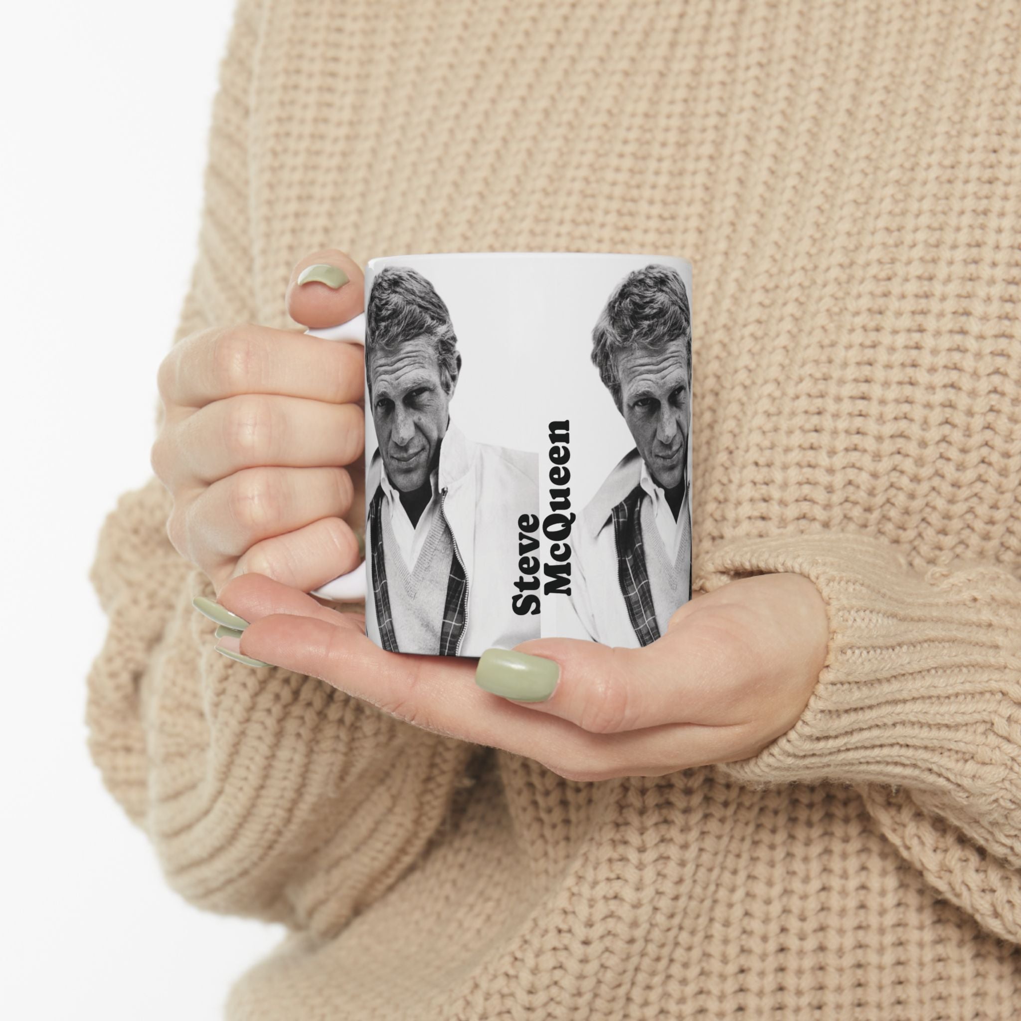 Steve McQueen Classic Hollywood Actor and Icon 11oz White Ceramic Coffee Mug