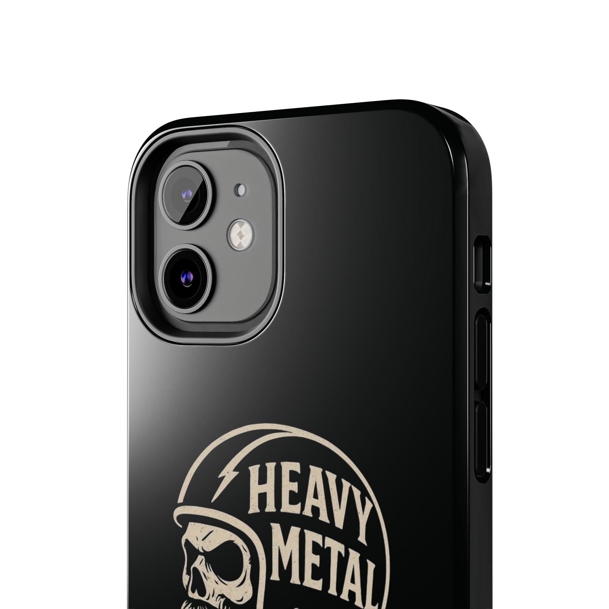 Heavy Metal Skull Tough Phone Case | Biker Helmet Skull Graphic Phone Case
