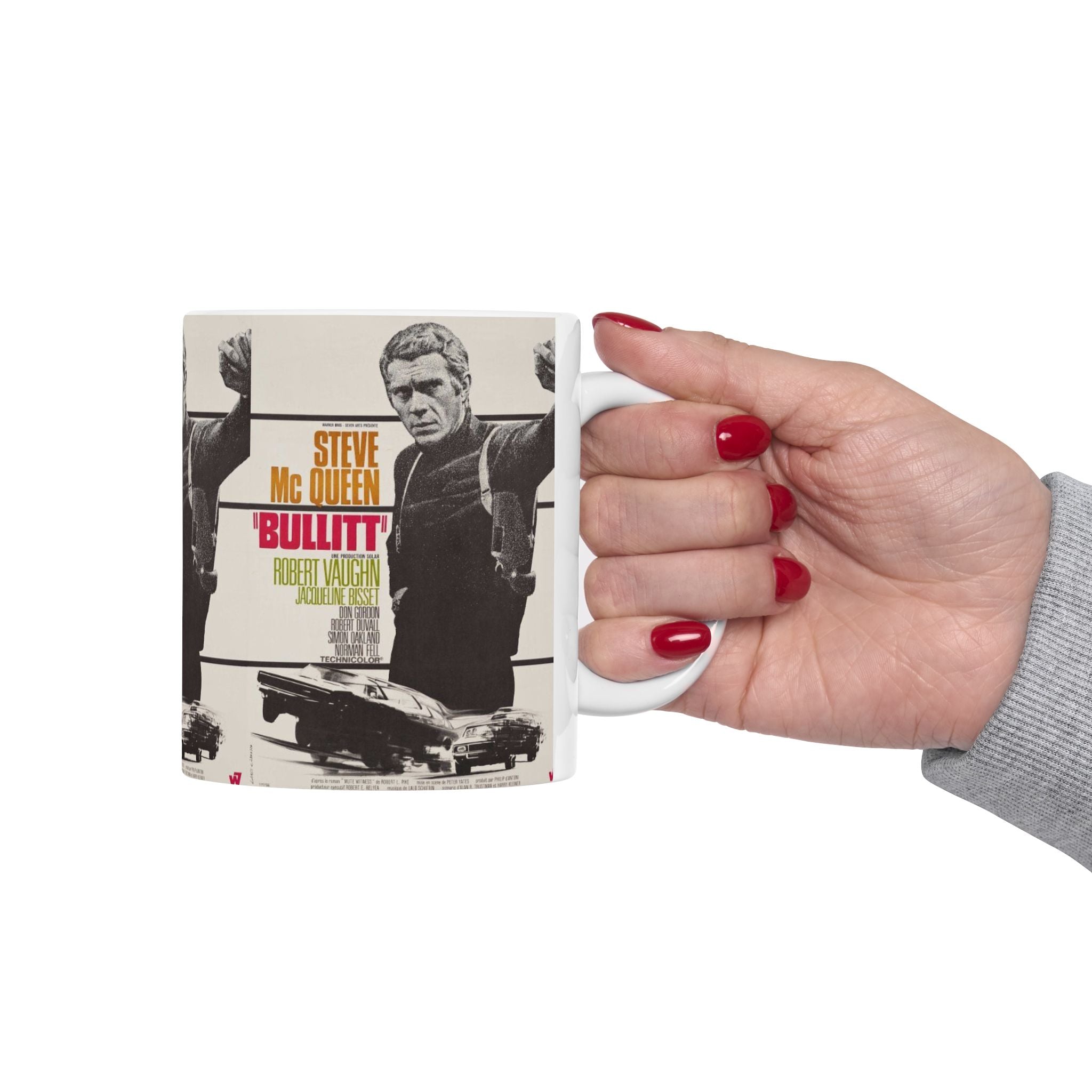 Steve McQueen iconic Bullitt movie 11oz Coffee Mug | Action Movie Gift Retro Cinema Mug