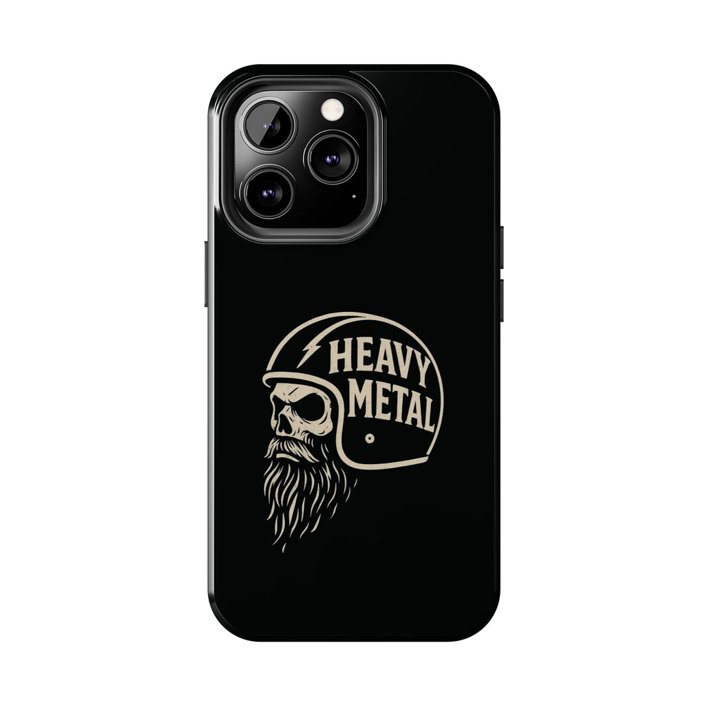 Heavy Metal Skull Tough Phone Case | Biker Helmet Skull Graphic Phone Case
