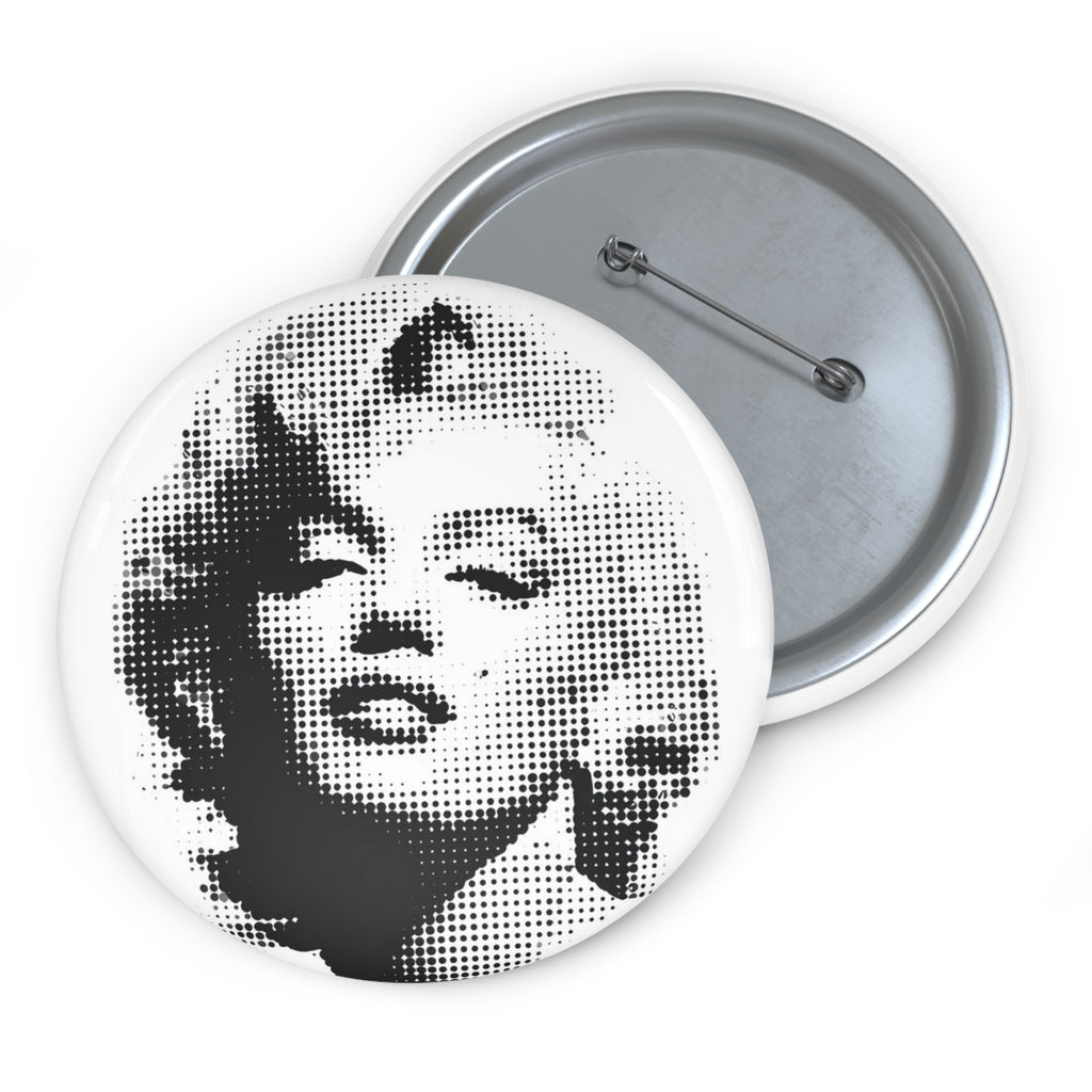 Marilyn Monroe in Black and White Retro Portrait Pin Button (3 Sizes)