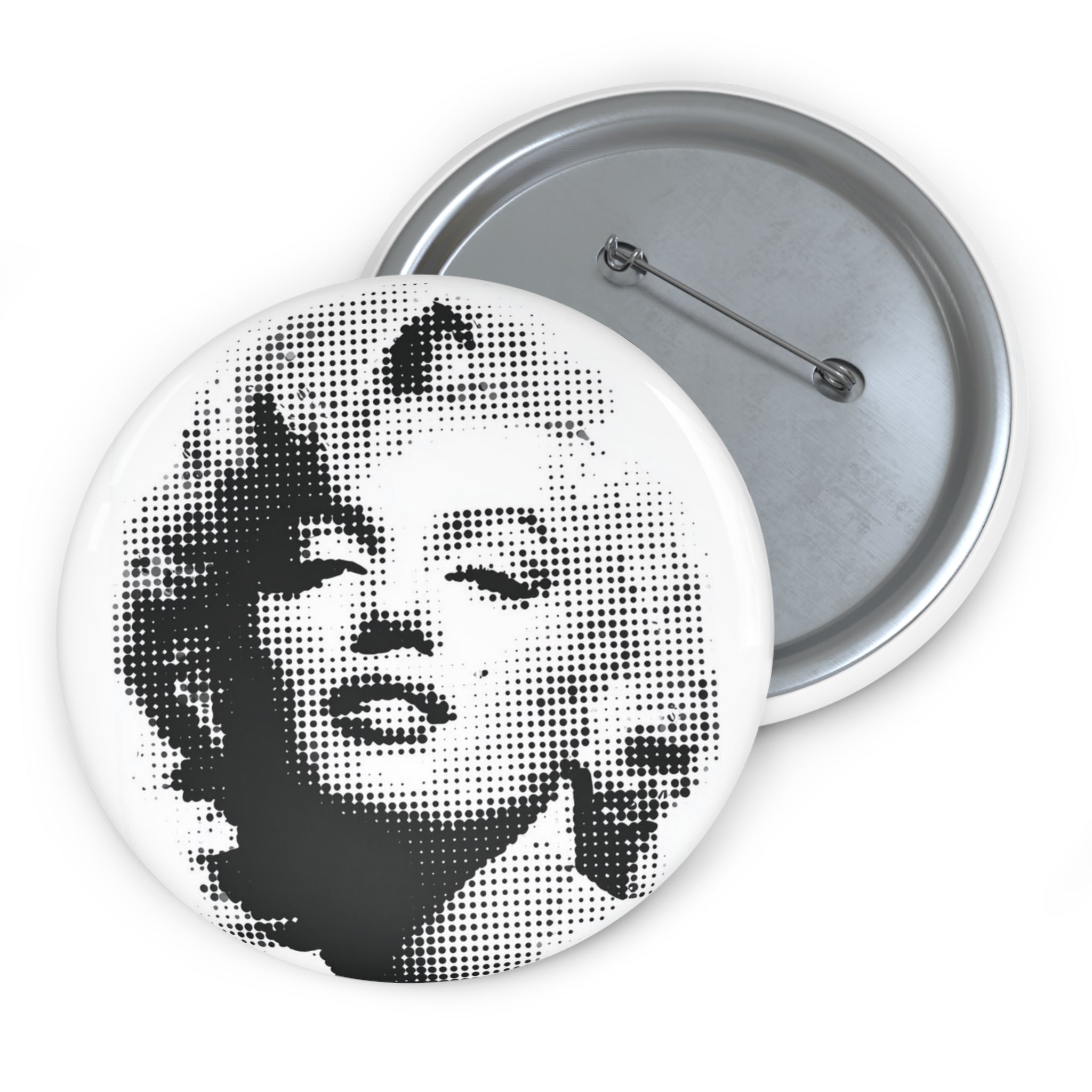 Marilyn Monroe in Black and White Retro Portrait Pin Button (3 Sizes)