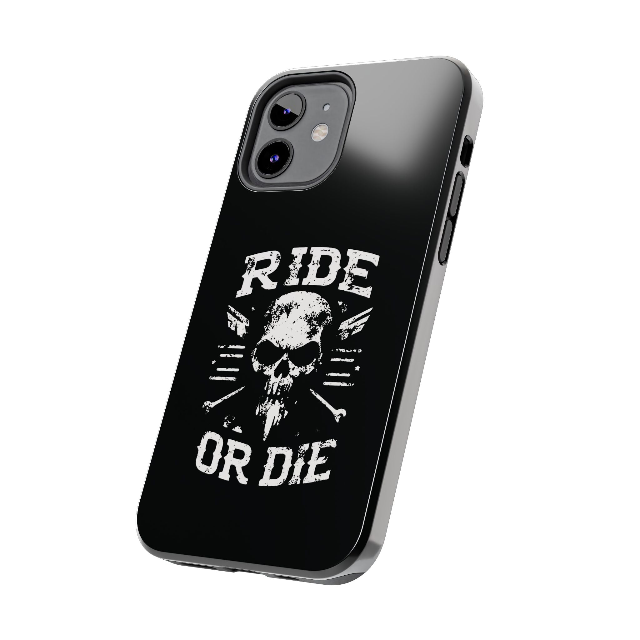 Ride or Die Skull Tough Phone Case | Biker Skull Graphic Phone Case