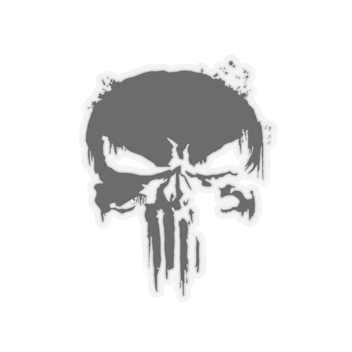 Punisher Skull Comic Style Stickers in Black and White (4 Sizes)