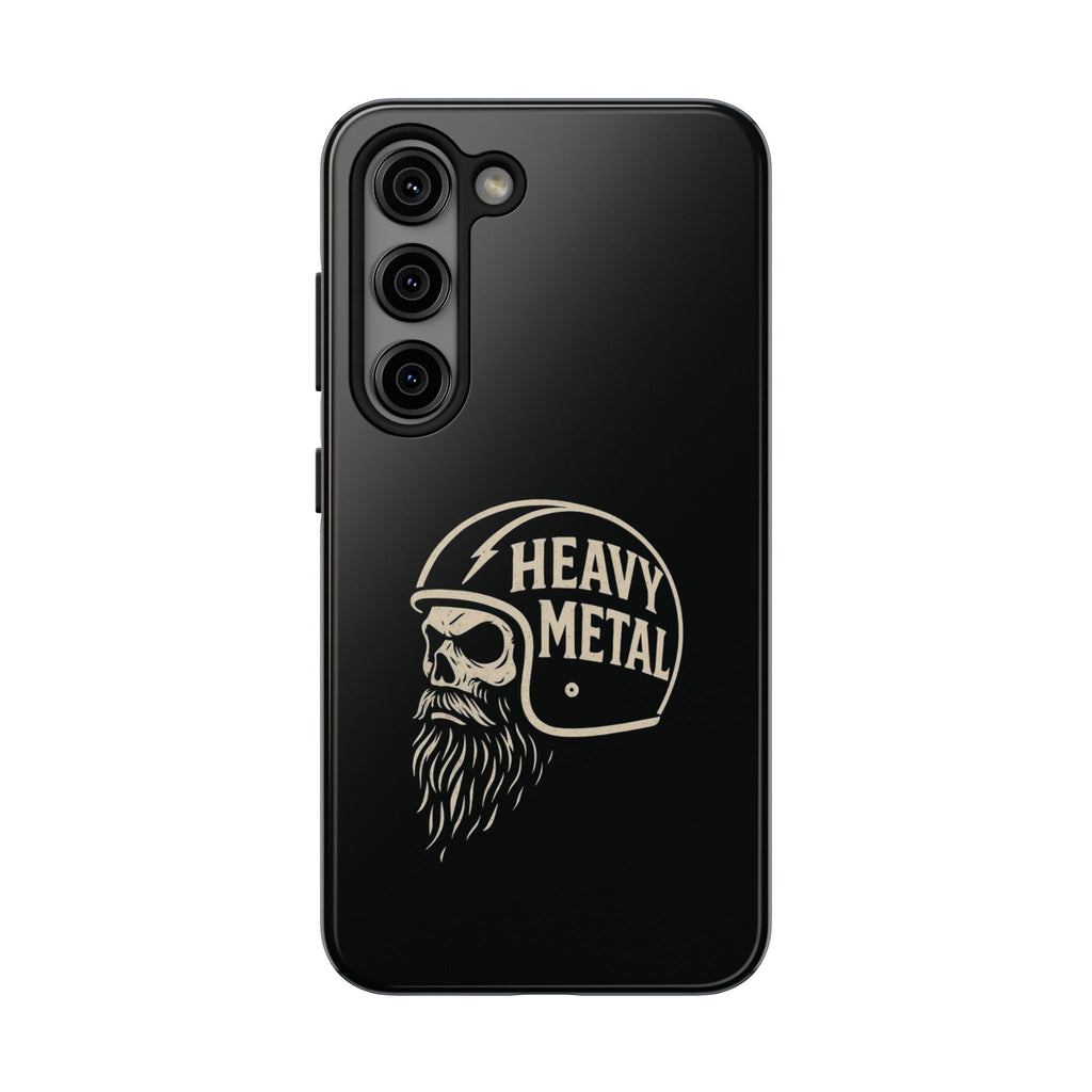 Heavy Metal Skull Tough Phone Case | Biker Helmet Skull Graphic Phone Case