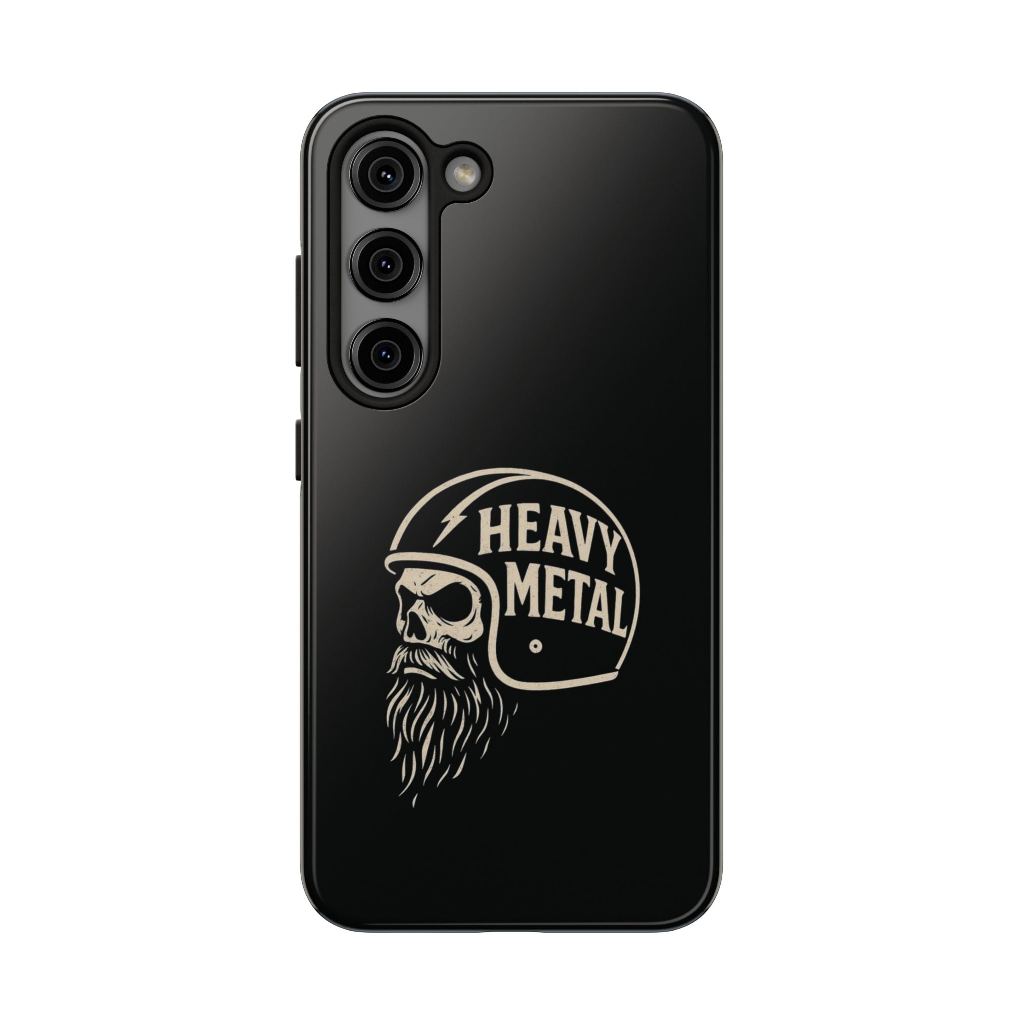 Heavy Metal Skull Tough Phone Case | Biker Helmet Skull Graphic Phone Case