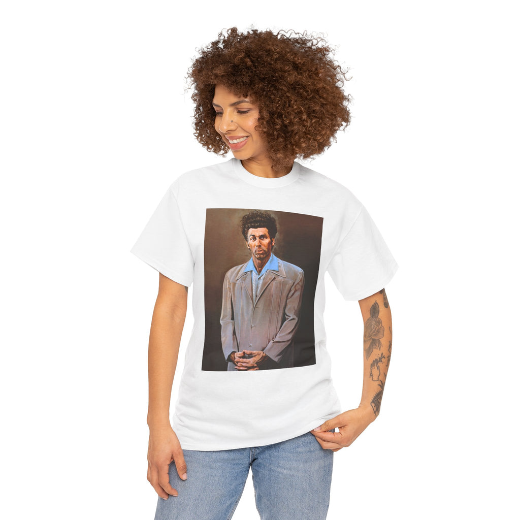 Seinfeld Cosmo Kramer the beloved character T-Shirt with his pained protrait artwork (2 Colors)