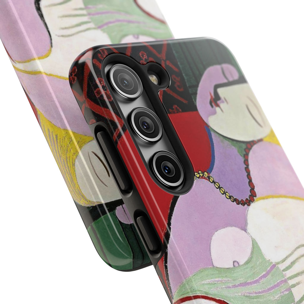 Picasso-Inspired Abstract Woman Tough Phone Case | Cubist Sleeping Woman Art Phone Case