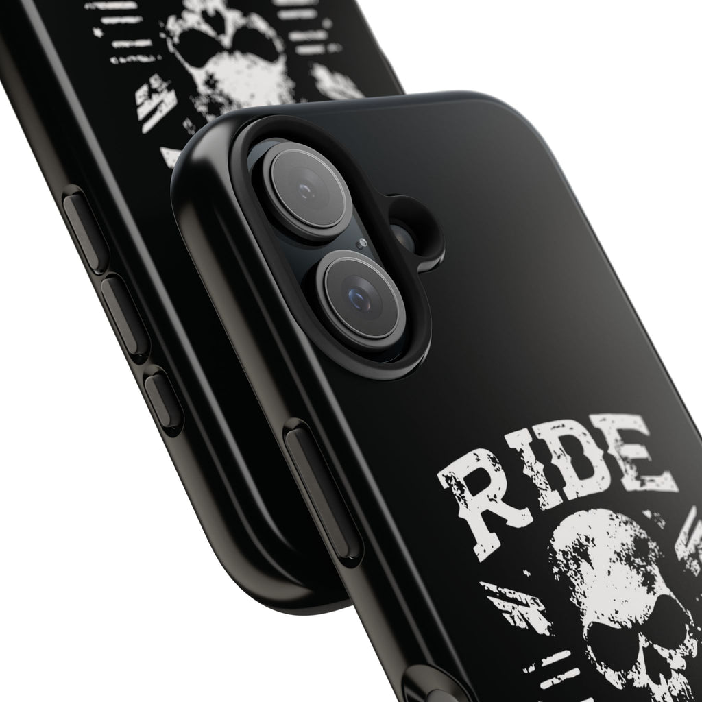 Ride or Die Skull Tough Phone Case | Biker Skull Graphic Phone Case