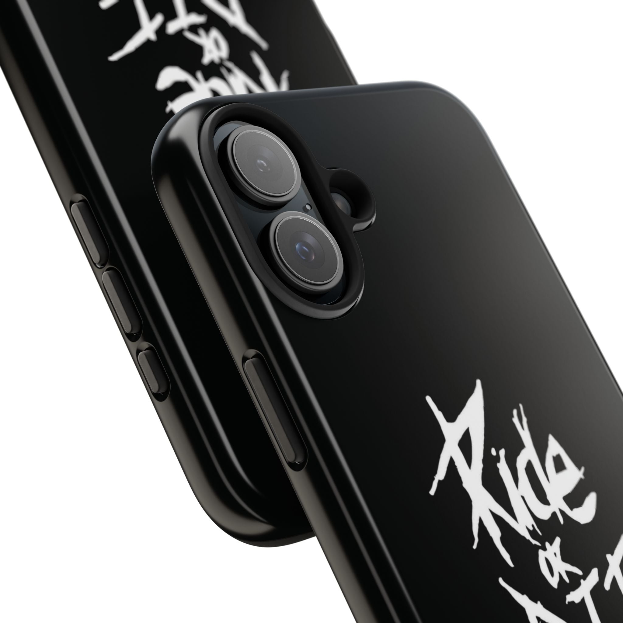 Ride or Die Skull Tough Phone Case | Edgy Script Biker Style Phone Case