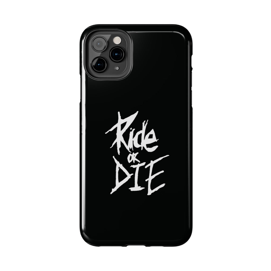 Ride or Die Skull Tough Phone Case | Edgy Script Biker Style Phone Case