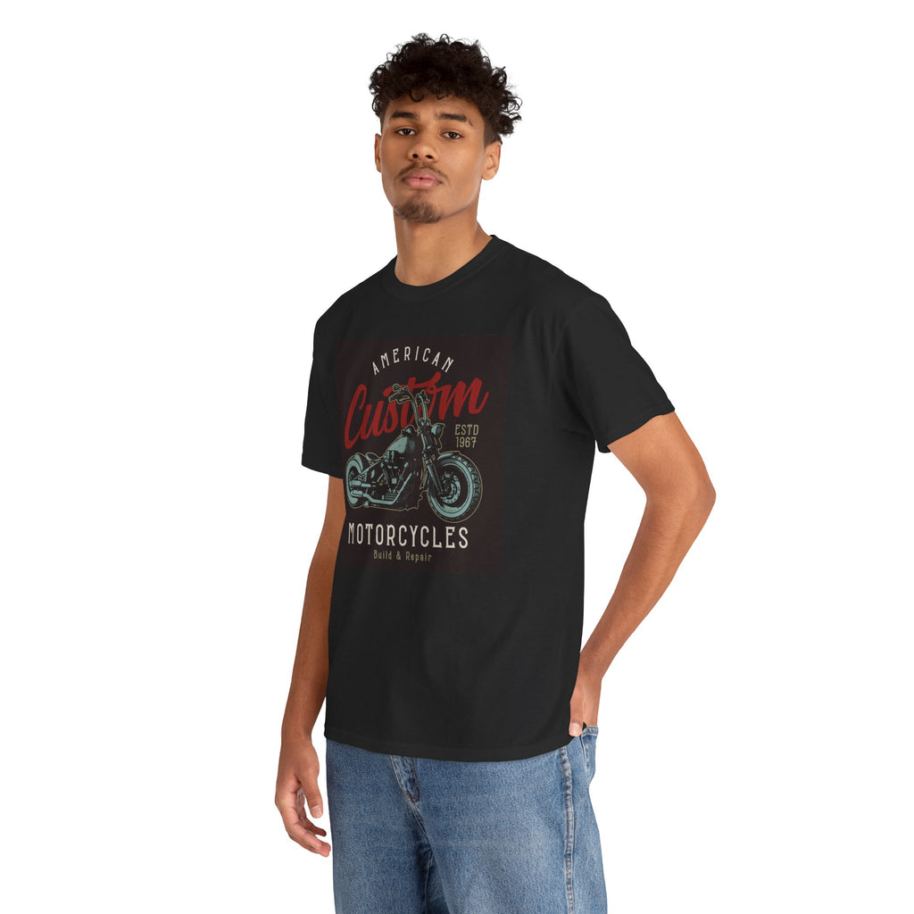 Unisex American Custom Motorcycle Graphic T-Shirt