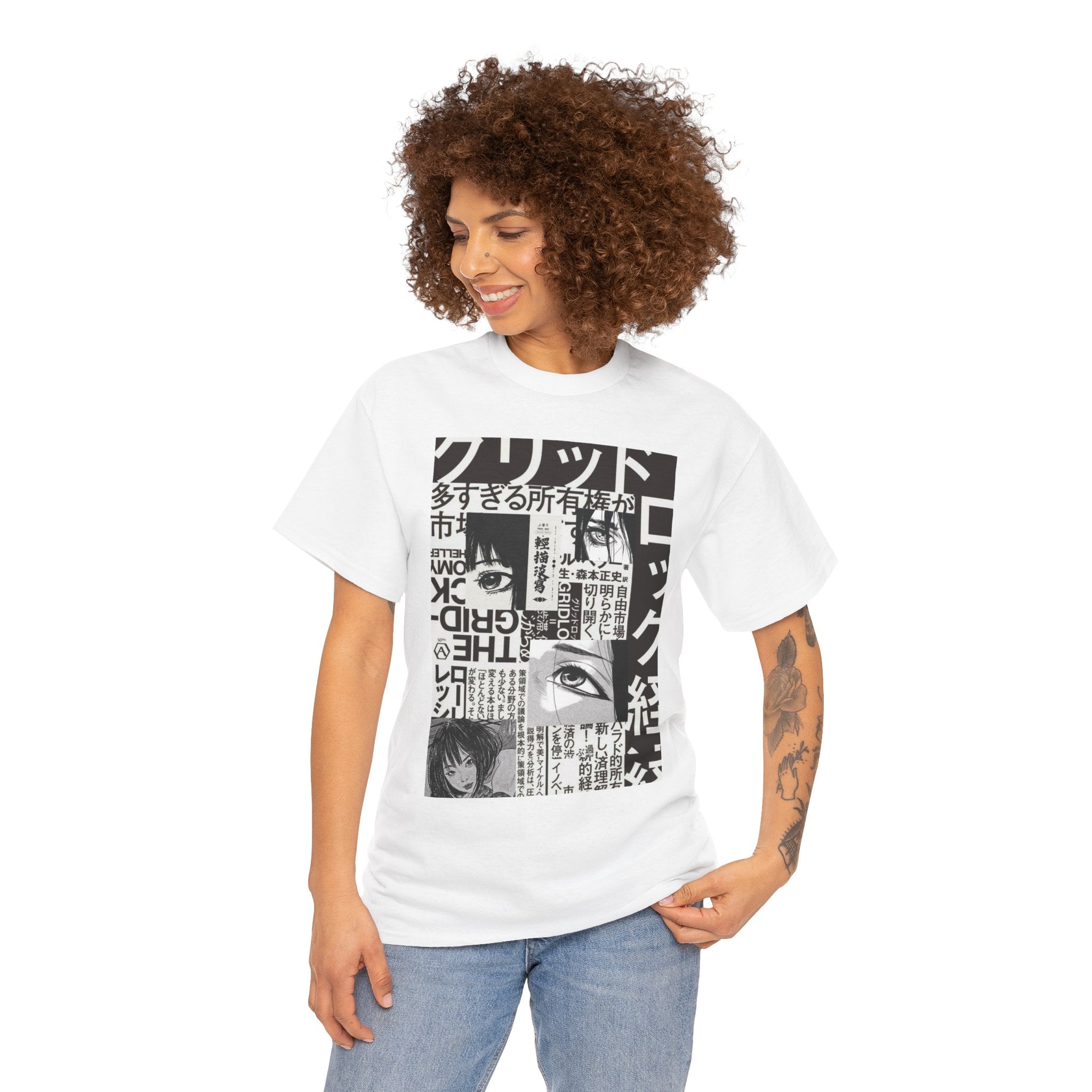 Unisex Japanese Manga Collage T-Shirt Anime Streetwear Graphic Tee (2 Colors)