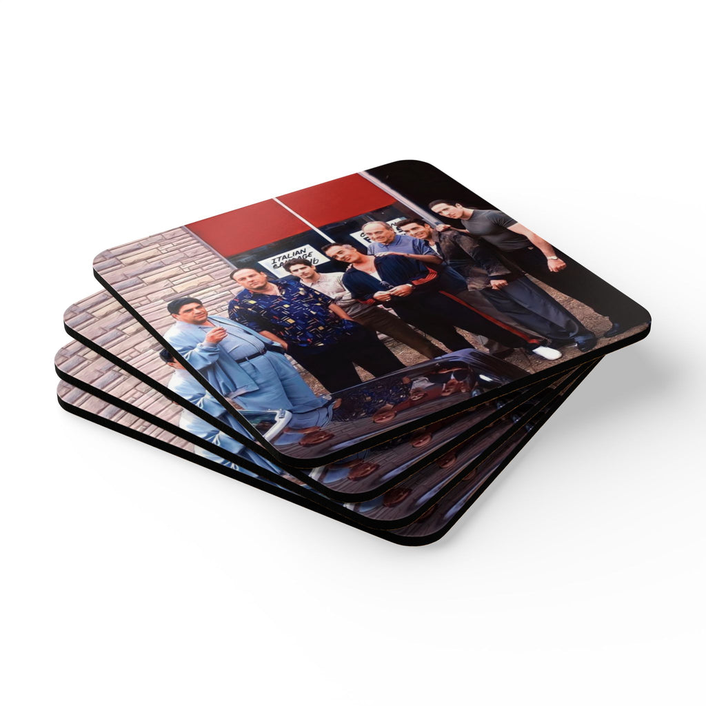 Sopranos TV Series Corkback Coaster Set | Iconic New Jersey Crew Tribute (4 Pieces)