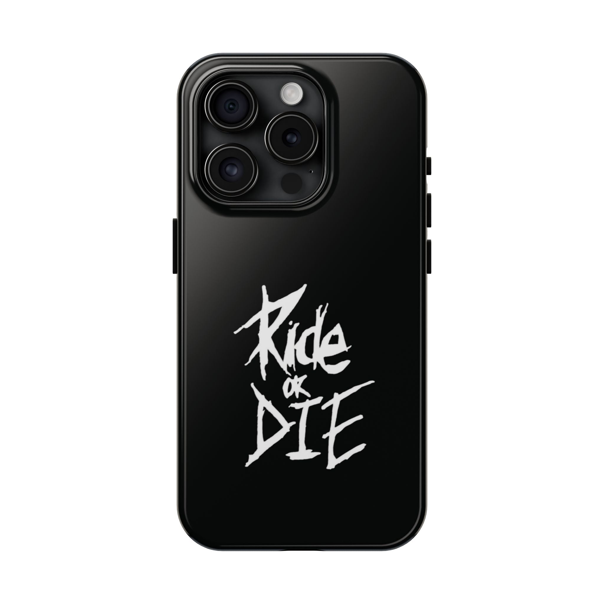 Ride or Die Skull Tough Phone Case | Edgy Script Biker Style Phone Case