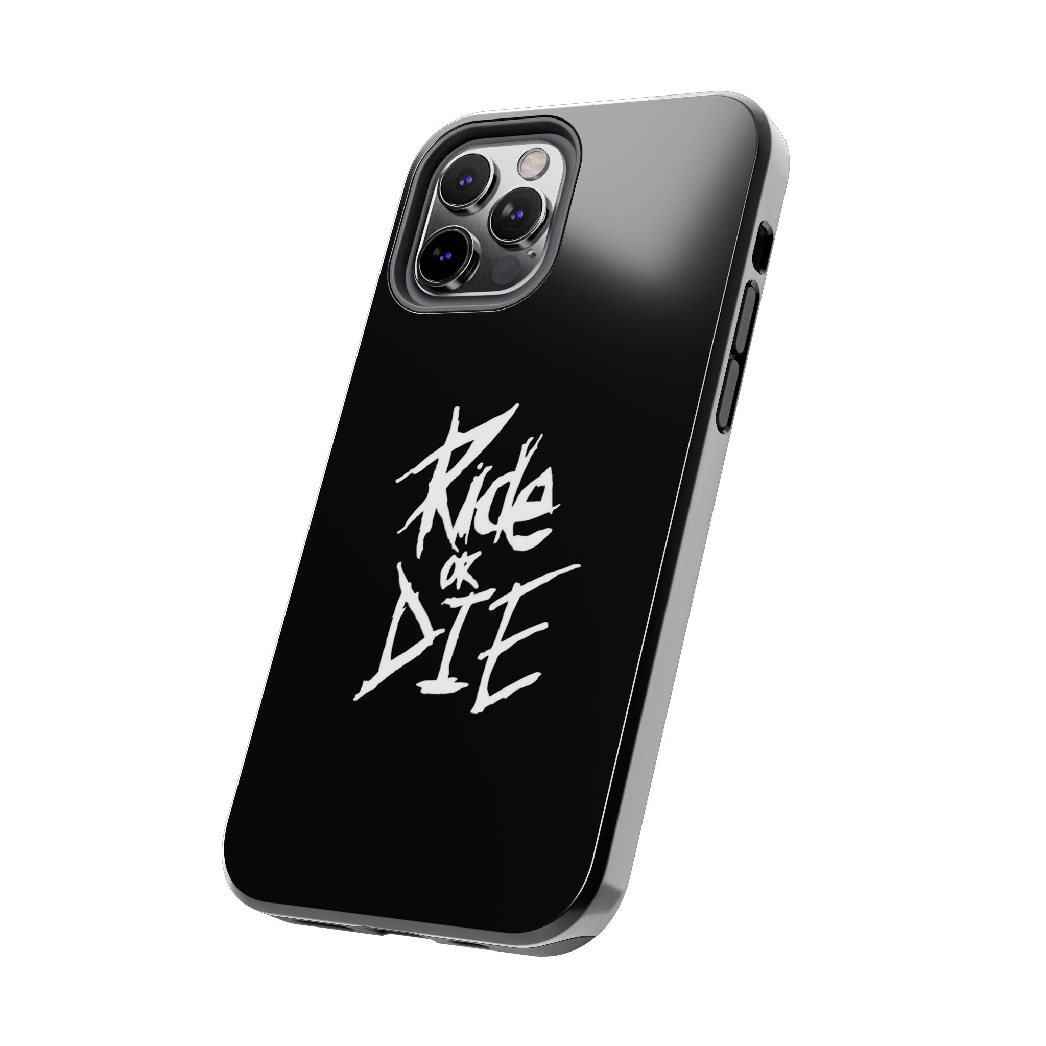 Ride or Die Skull Tough Phone Case | Edgy Script Biker Style Phone Case