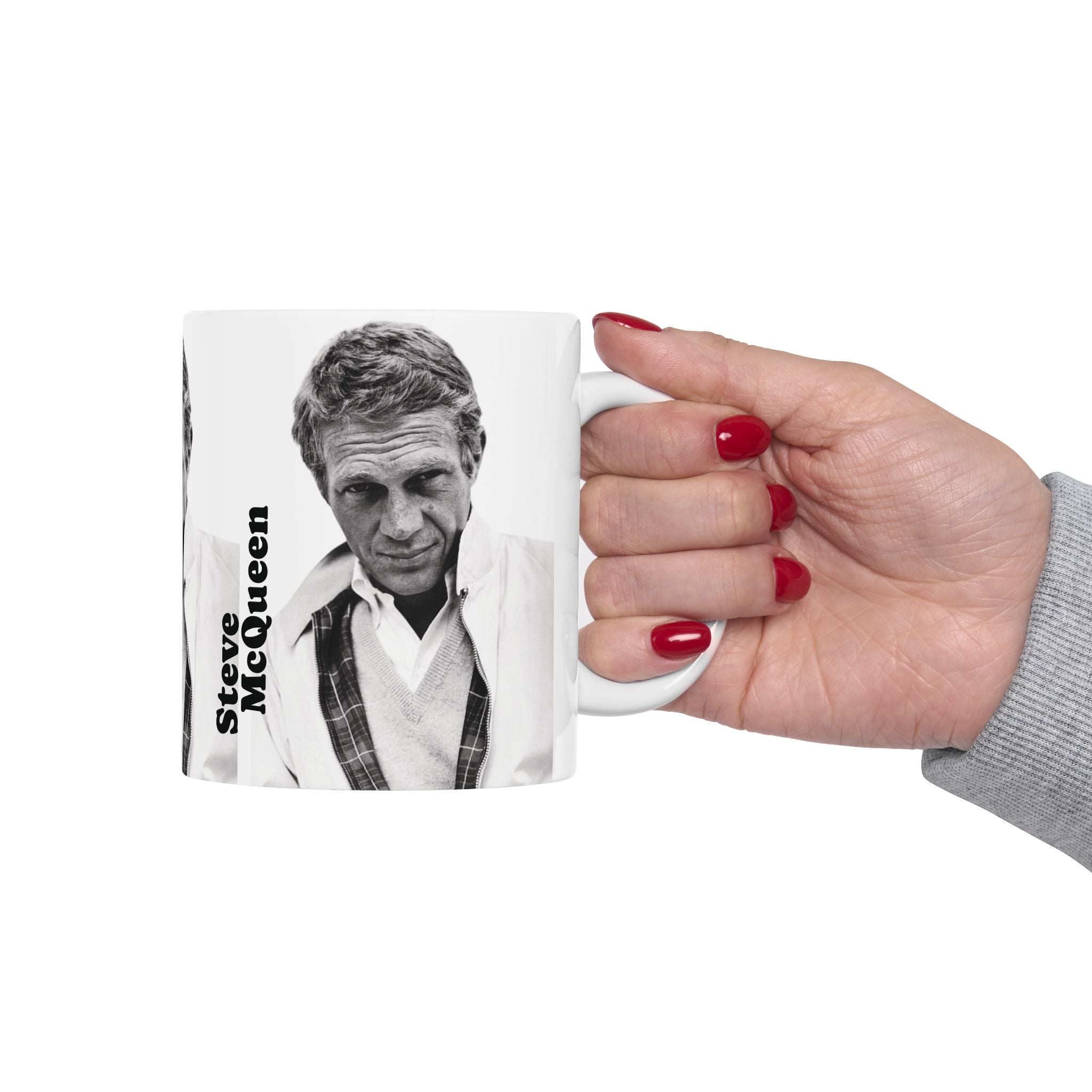 Steve McQueen Classic Hollywood Actor and Icon 11oz White Ceramic Coffee Mug