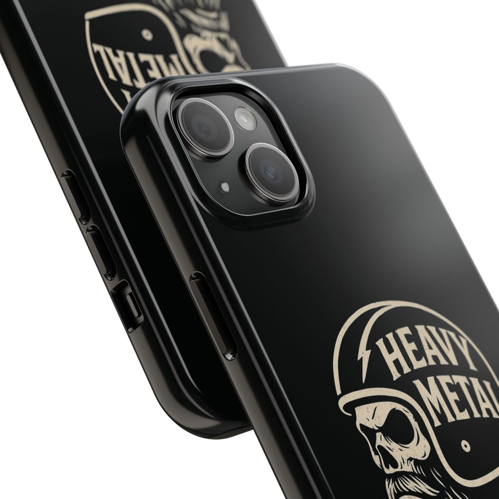 Heavy Metal Skull Tough Phone Case | Biker Helmet Skull Graphic Phone Case