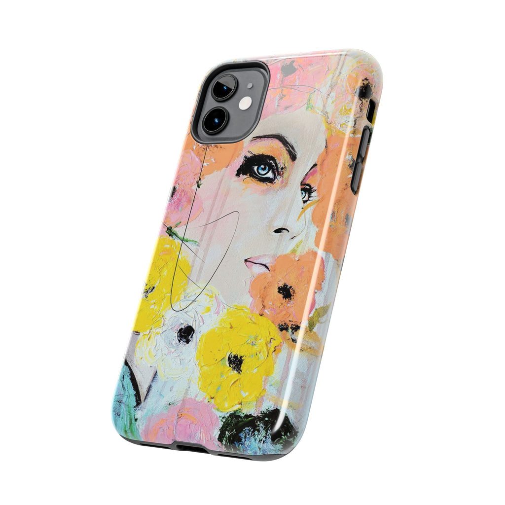 Vogue Inspired Floral Portrait Tough Phone Case | Feminine Fashion Art Phone Case