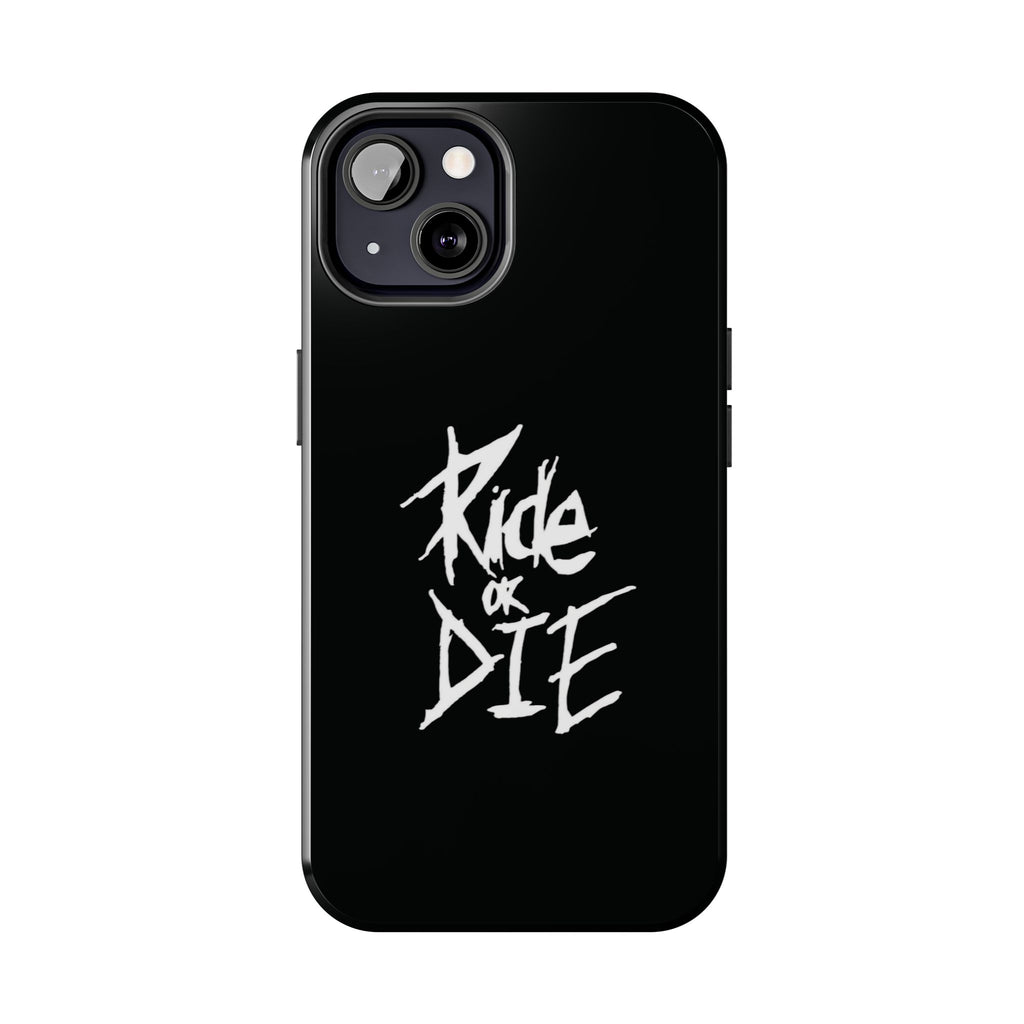 Ride or Die Skull Tough Phone Case | Edgy Script Biker Style Phone Case